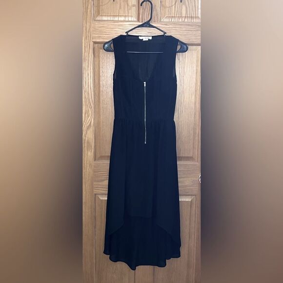Sans Souci Size Medium Black Zip Up Sheath Tank High/Low Dress with Open Back - Picture 1 of 6